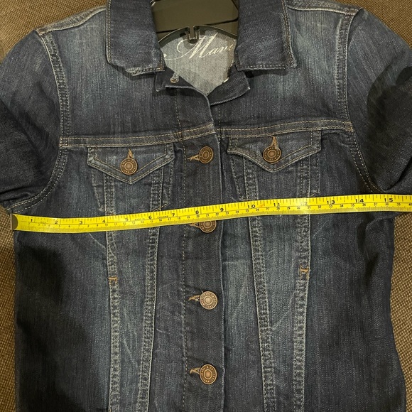 🆕 Mavi Samantha Denim Jacket Cropped | Mid Brushed Feather Blue - Picture 9 of 10